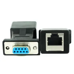 Adaptador RS232 DB9 a RJ45 - Conversor COM a LAN Macho/Hembra