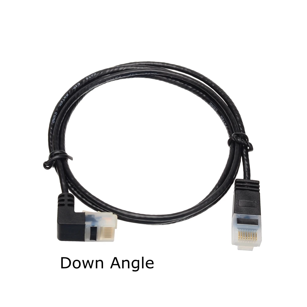 Cable Ethernet Cat6 RJ45 de ángulo recto, Cable de red UTP de 90 grados, Cat6a, Cables cortos Lan ultradelgados de 0,25 M, 1M, 2M, 3M, 5M - imagen 2