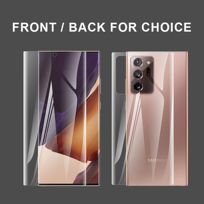 Película de hidrogel para Samsung Galaxy Note 10 Plus, Protector de pantalla de Gel para Galaxy Note 10 Lite, 9, 8, 20, película protectora trasera Ultra - imagen 3