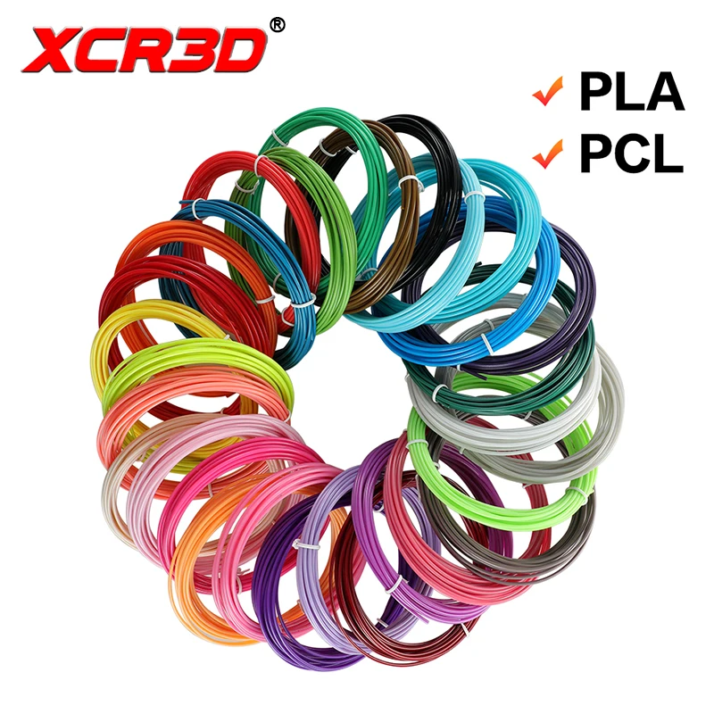 XCR-filamento de bolígrafo 3D PLA/PCL, 10/20/30 rollos de 5M de diámetro, 50M, 100M, 150M, materiales plásticos de impresión 3D, 1,75mm para bolígrafo de impresora 3D