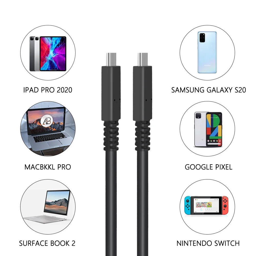 Cable USB C de 20Gbps Cable corto USB 3,2 Gen 2 PD 100W tipo C 4K Cable de vídeo USB C a USB C cable de datos de carga de vídeo 40CM - imagen 2