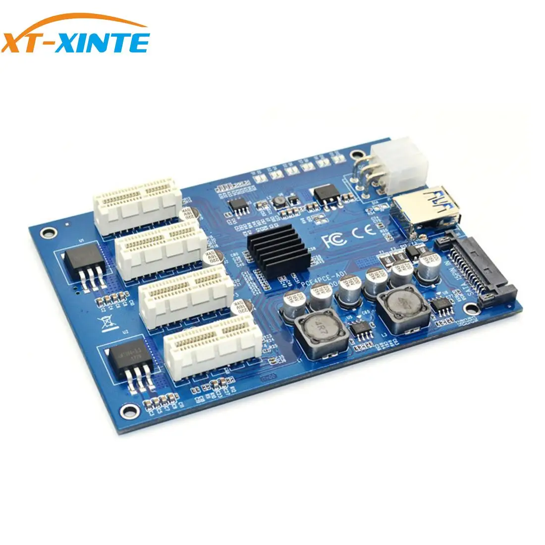 Tarjeta de expansión M.2 M KEY/PCI-E X1 a 4PCI-E X16, multiplicador de interruptor PCI Express de 1 a 4 puertos, HUB, tarjeta elevadora USB Sata de 6 pines