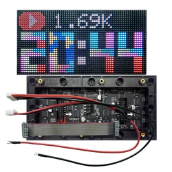 P2.5-64x32 Módulo de pantalla LED a todo color para interiores HUB75,160 mm * 80 mm, LED RGB 64 × 32 P2.5 1/16 Panel Matrix, Compatible con PIN2DMD