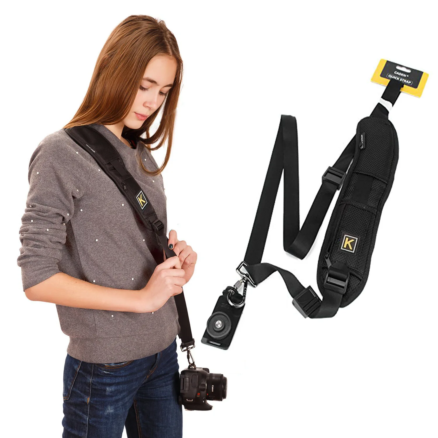 Nueva correa de hombro portátil para cámara DSLR Digital SLR Canon Nikon Sonys accesorios rápidos para cámara correa para el cuello