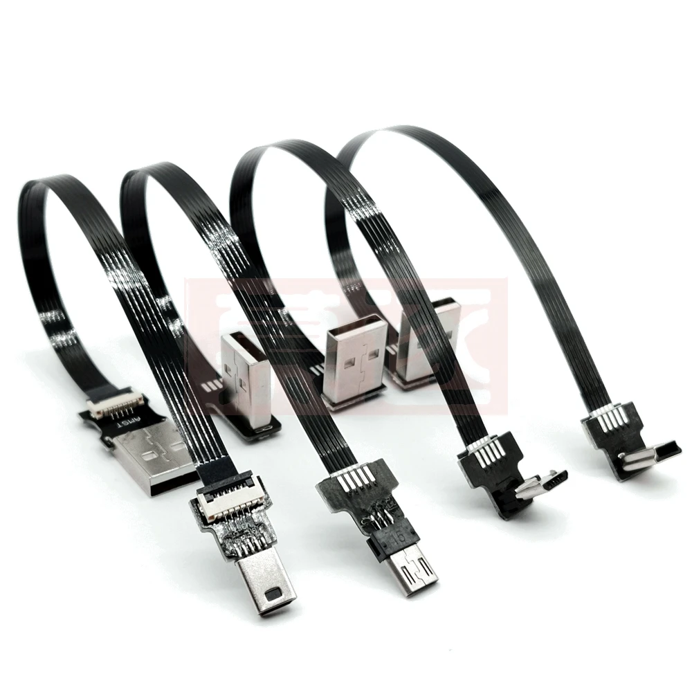FPC USB Daten Kabel A Männlich zu Micro Mini USB 5Pin Männlichen 90 Grad UP/Unten/Links/rechten Winkel Adapter Sync Lade 0,25 M
