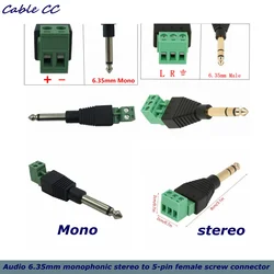 Conector Jack 6.35mm Tornillo Profesional