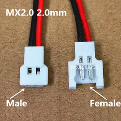 Cable batería conector acoplamiento macho y hembra 2,0 mm