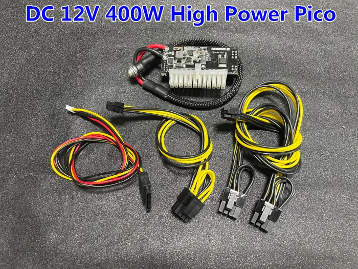 Módulo de alimentación de 400W de pico DC-ATX de 12V compatible con fuente de alimentación de tarjeta gráfica HTPC fuente de alimentación de chasis pequeño PSU CPU 4 + 4P PCI-E 6 + 2P