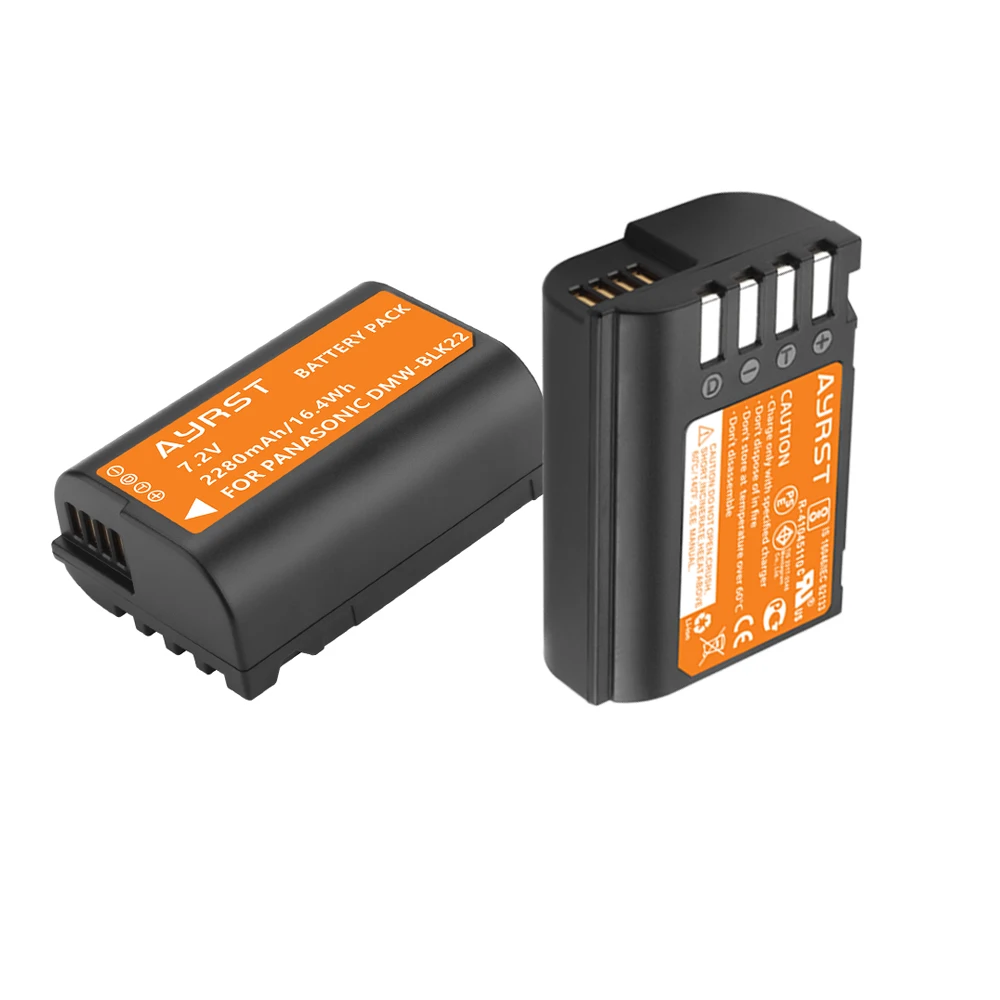 Batería de 2280mAh DMW-BLK22 BLK22 + cargador Dual USB LED para Panasonic LUMIX DC-S5,DC-S5K,GH5 II,GH6,S5M2, S5M2X, GH5M2 - imagen 2