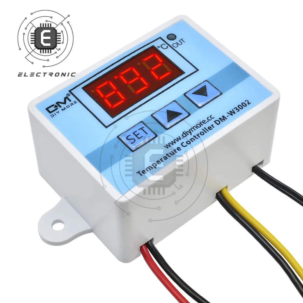 Controlador de temperatura LED Digital profesional, termostato regulador de calefacción y refrigeración, W3002, DC 12V, 24V, AC 110V, 220V, 10A - imagen 4