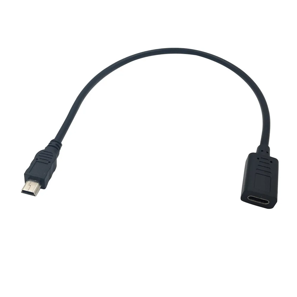 25cm USB mini USB 2.0 5Pin macho a 3.1 tipo C cable de datos hembra 0,25 m - imagen 3