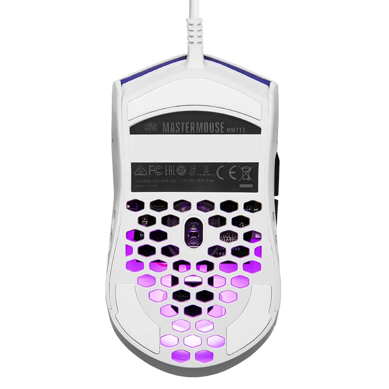 Cooler Master-ratón Gaming MM711 60G con carcasa de panal ligera, Cable ultratejido y detalles RGB, Pixart PMW 3389 16000 DPI - imagen 3