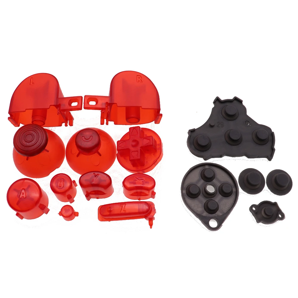 XOXNXEX 1 Juego para controlador Gamecube Mod colorido juego completo de botones con juego de botones NGC con botón conductor de goma - imagen 3