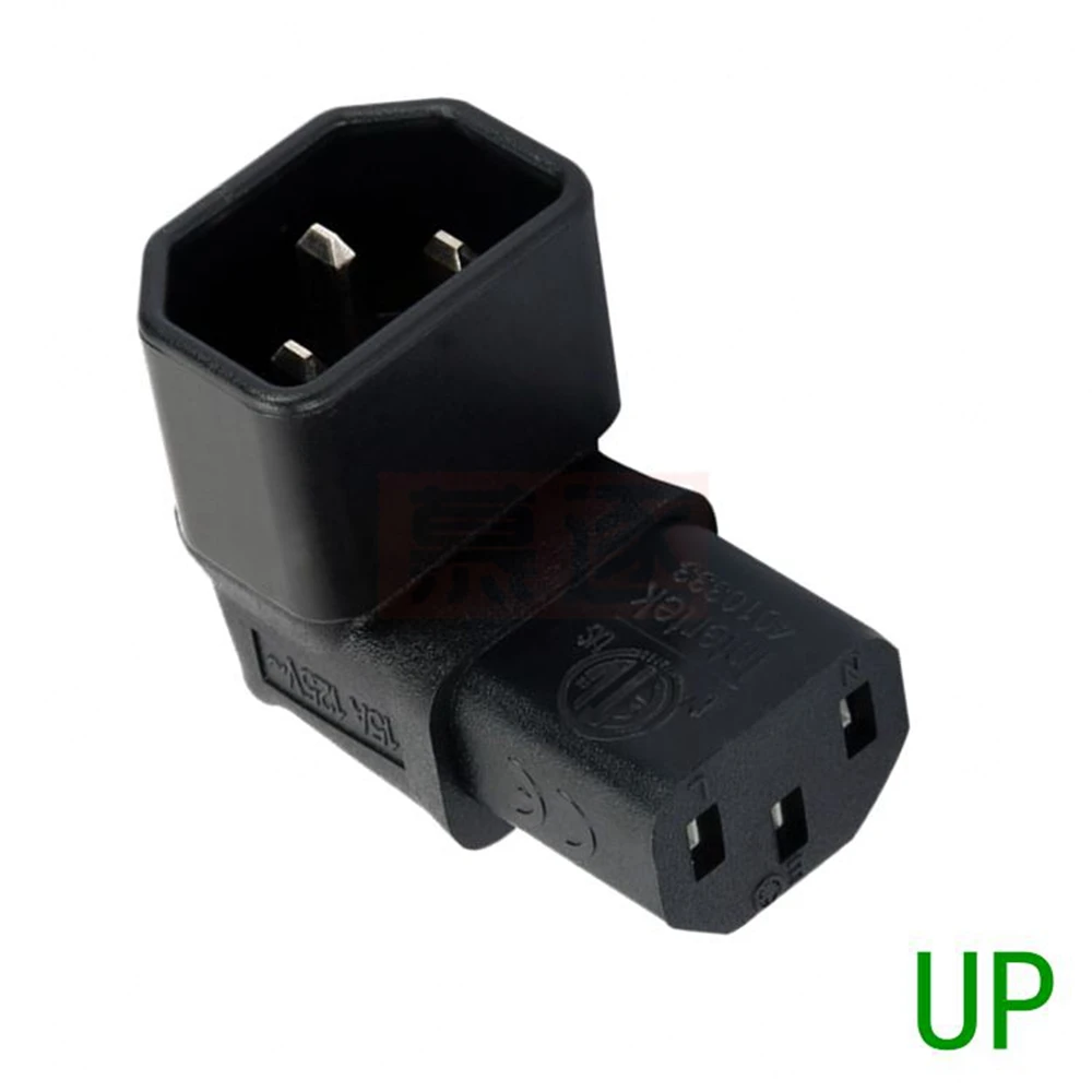 Conector IEC de 3 pines hacia abajo hasta 90 en ángulo IEC 320 C14 macho a C13 hembra conector adaptador de corriente enchufe de CA para montaje en pared lcd TV - imagen 5