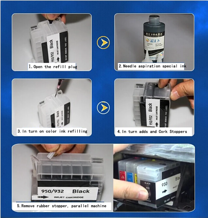 Vilaxh-Reemplazo de cartucho recargable 953xl para impresora HP 953, 953xl, 954, 955, 952 XL, Officejet Pro 8730, 8740, 8735, 8715, 8720 - imagen 5