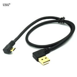 Cable USB-A a Micro USB ángulo recto dorado carga sincronización