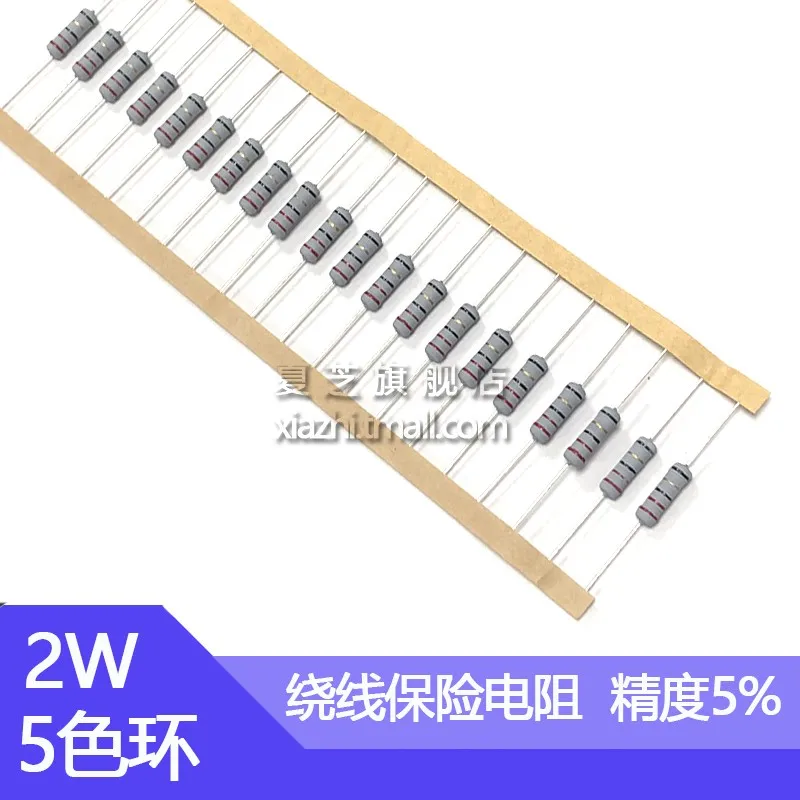 20 piezas resistencia de fusible bobinado de 2W precisión 5% 10R 20R 22R 33R 39R 47R 51R 56R 68R 100R resistencia bobinada de alambre 10 20 22 33 39 Ohm - imagen 3