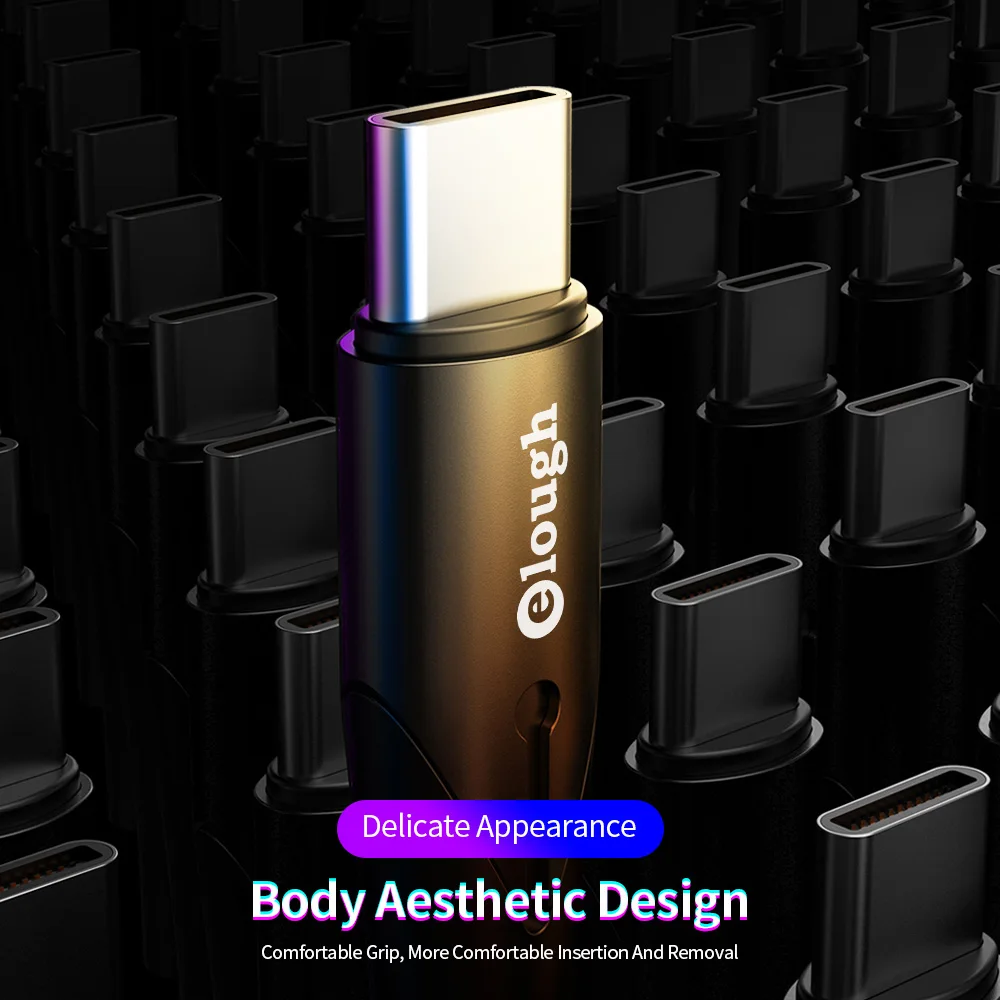 Elough-Cable USB tipo C de carga rápida, Cargador Universal de teléfono móvil, Cable de datos, PD 5A, para Samsung S20 21 Xiaomi Mi 8 10 - imagen 2