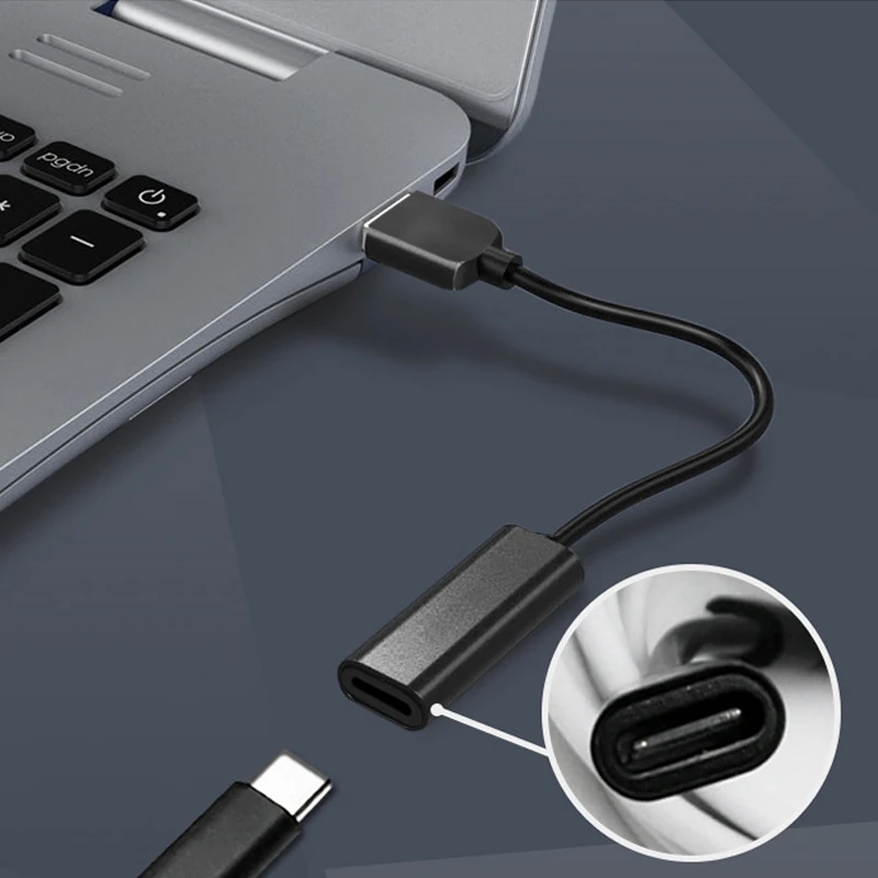 USB-C 3,1 tipo C hembra a rectángulo macho USB PD emulador disparador adaptador de corriente CC en ángulo convertidor para Lenovo Thinkpad Laptop - imagen 5