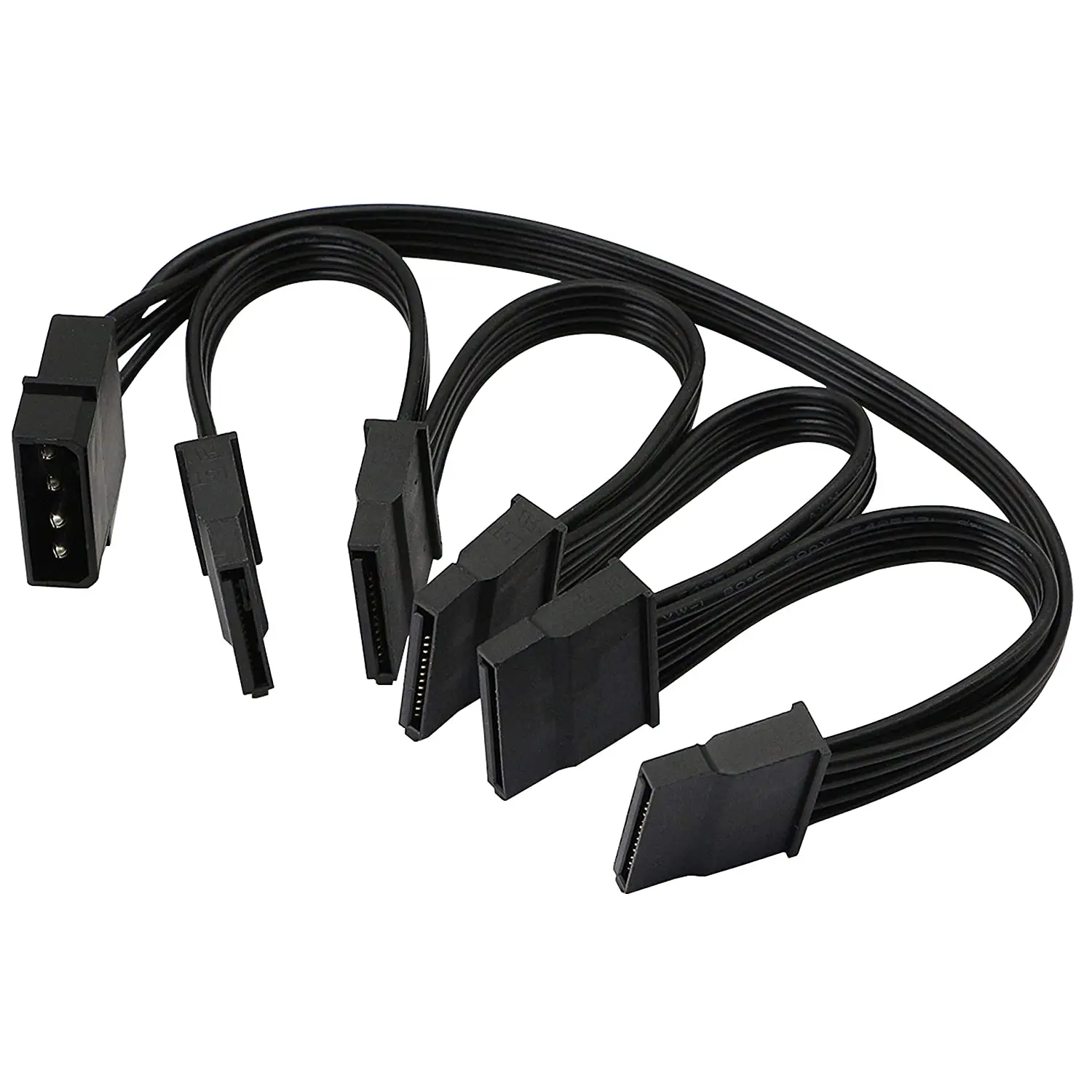 Molex 4 pines IDE 1 a 5 SATA 15 pines Cable divisor de fuente de alimentación de disco duro para PC DIY Sever alimentación de 4 pines a 15 pines 60CM - imagen 4