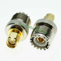 Adaptador UHF SO-239 Hembra a SMA Macho Coaxial 50 Ohmios
