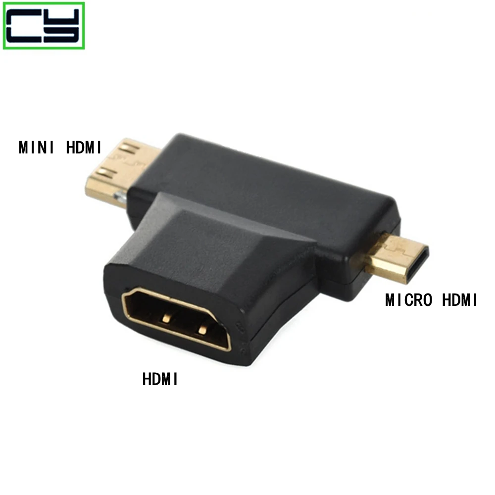 Mini 3 en 1 1 Uds Micro HD compatible macho a hembra HD 1,4 convertidores adaptadores de Cable para lectores de tarjetas de cámara de teléfono