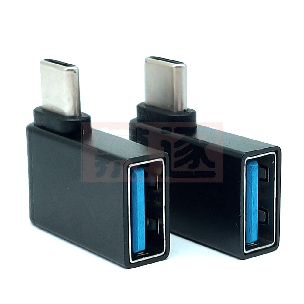 Convertidor OTG de datos para Macbook, unidad de disco duro de aluminio portátil de 90 grados, USB 3,1 tipo C a USB 3,0 hembra, para teléfono Android - imagen 2