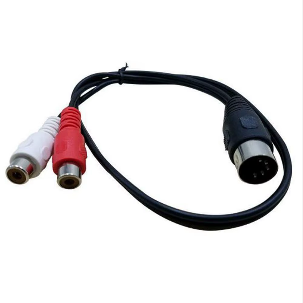 Cable DIN 5 Pines a 2 RCA Hembra – Adaptador Audio Estéreo
