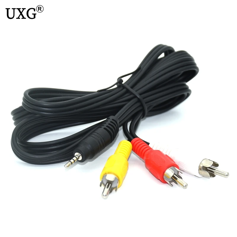 2.5mm Mini Stereo Aux Male To 3RCA Male Plug Connector Adapter Audio AV Video Cable Cord 1.5m/5ft - imagen 5