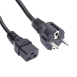 Cable alimentación Schuko recto a IEC C19 para rack servidores