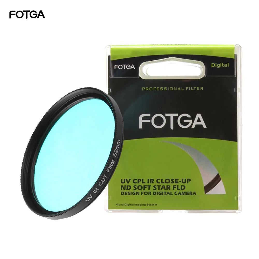 FOTGA 46 49 52 55 62 67 72 mm Filtro de corte UV-IR Filtro UV IR de rayos X de paso infrarrojo para cámara DSLR Canon Nikon