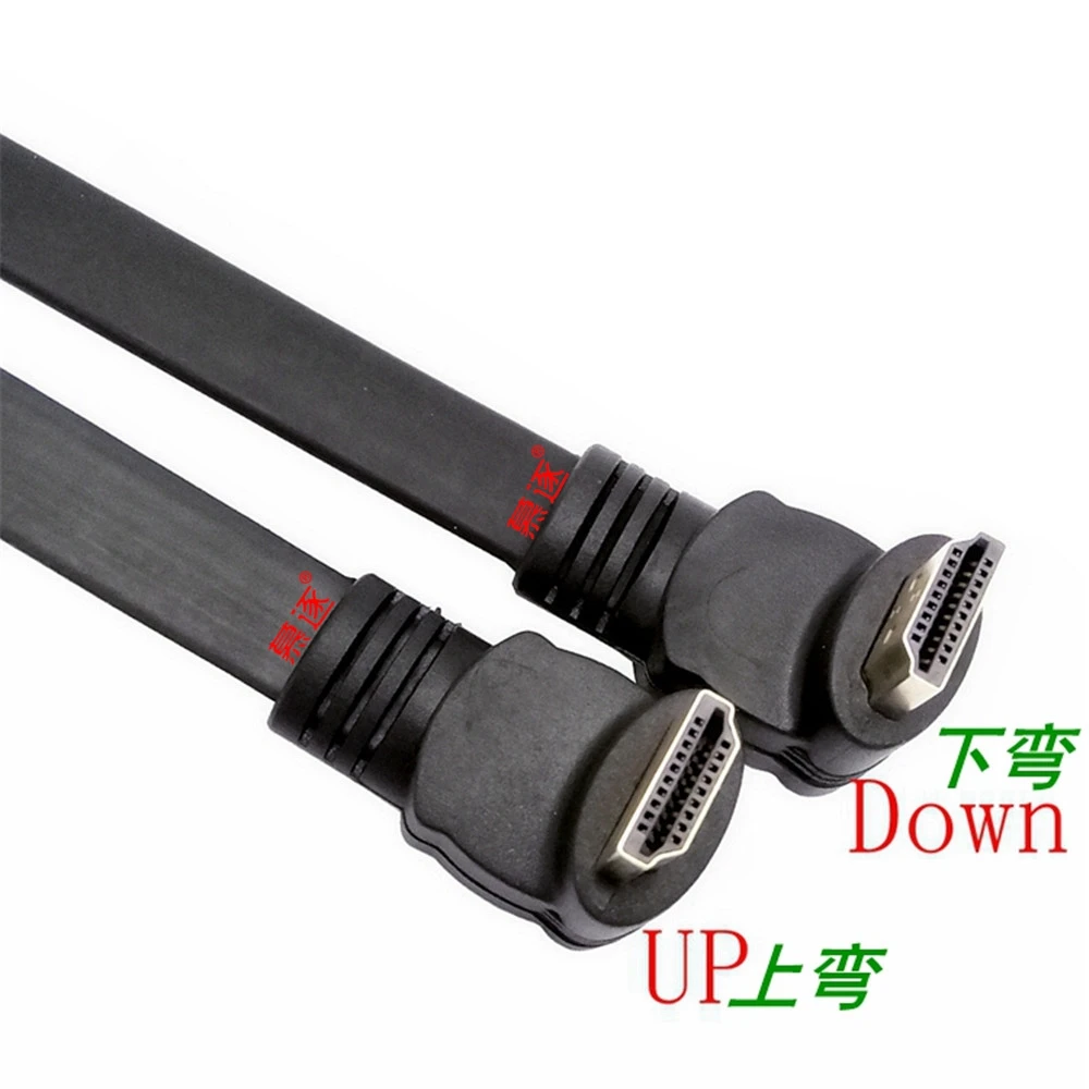 Cable de extensión HDMI plano y fino, compatible con HDMI, ángulo de 270/90 grados, macho a hembra, ángulo arriba/abajo, 1,4 v, kabel hd corto de 0,3 m - imagen 5