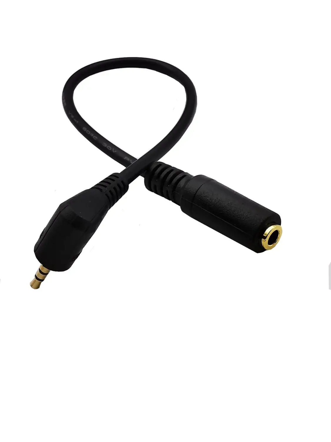 Enchufe macho de ángulo recto/recto de 2,5mm a conector hembra de 3,5mm, enchufe estéreo AUX Audio TRS, adaptador de corriente CC, longitud del Cable convertidor - imagen 2