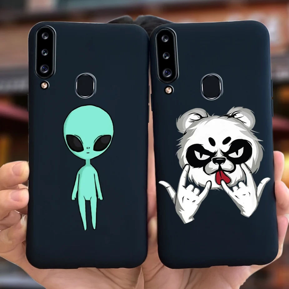 Funda negra de TPU suave para Samsung Galaxy, cubierta pintada fresca para Samsung Galaxy A20s, A20, A20e, A10s, A10, A 20 s, 20e, A20s - imagen 2