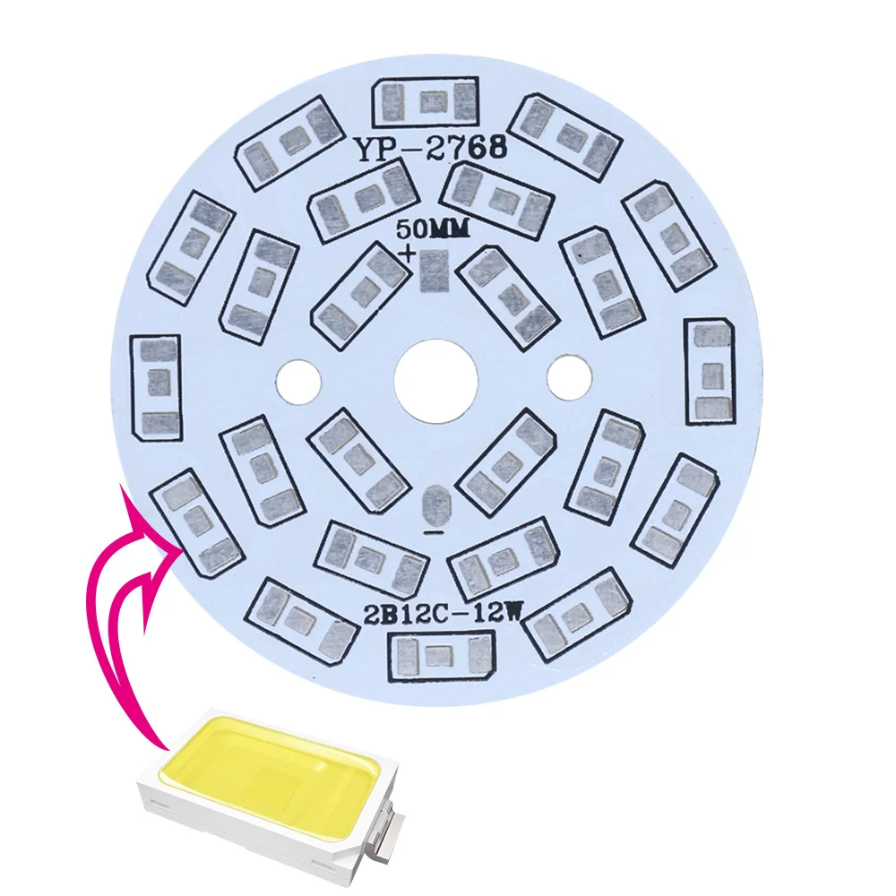 Placa Base de aluminio SMD5730, placa PCB de 2-12W, sustrato no incluye chip, disipador térmico de refrigeración DIY para bombilla SMD5730, 10 unidades - imagen 2