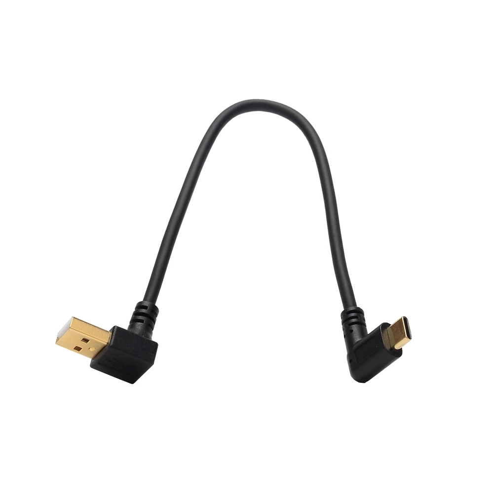 Cable de carga corta USB a tipo C, Cable Micro USB de 25cm, codo de 90 grados, 2A, carga rápida - imagen 4