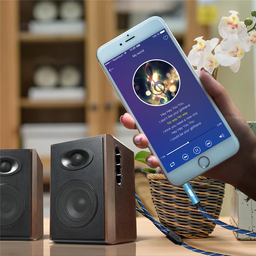 EMK-Cable de Audio de 3,5mm a 2RCA, conector RCA a 3,5 AUX, para DJ, amplificadores, Subwoofer, mezclador de Audio, cine en casa, DVD - imagen 3