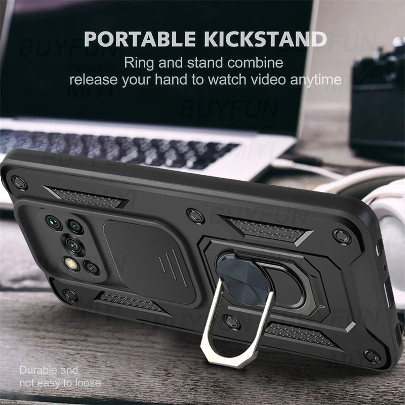 Cubierta de protección de lente de empuje para Xiaomi Little X 3, Pocco, Poco X3 Pro, X3Pro, NFC, PocoX3, funda con soporte magnético, Fundas protectoras de anillo - imagen 5