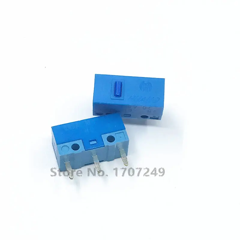 HUANO micro interruptor original, carcasa azul, punto blanco, polvo, punto azul, punto amarillo, punto verde, botón blanco, 2 uds./lote - imagen 3