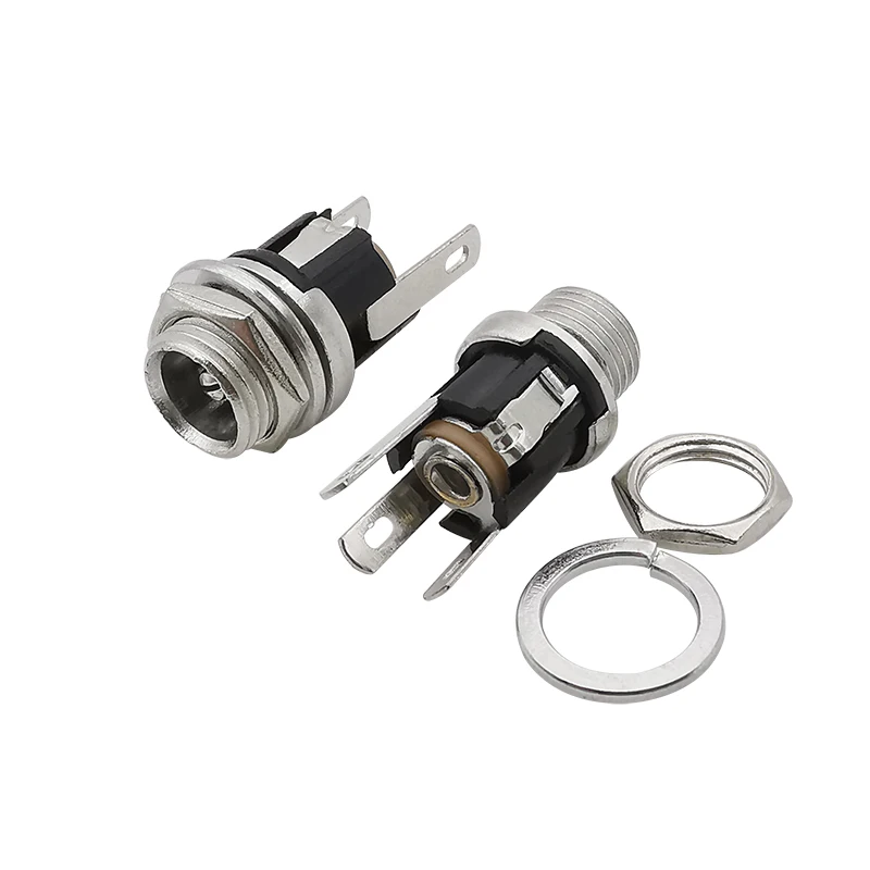 10 Uds 5,5x2,1mm DC Power hembra Jack Terminal de montaje en Panel 3 pines 5,5*2,1mm DC toma de corriente conector eléctrico DC-025M - imagen 3