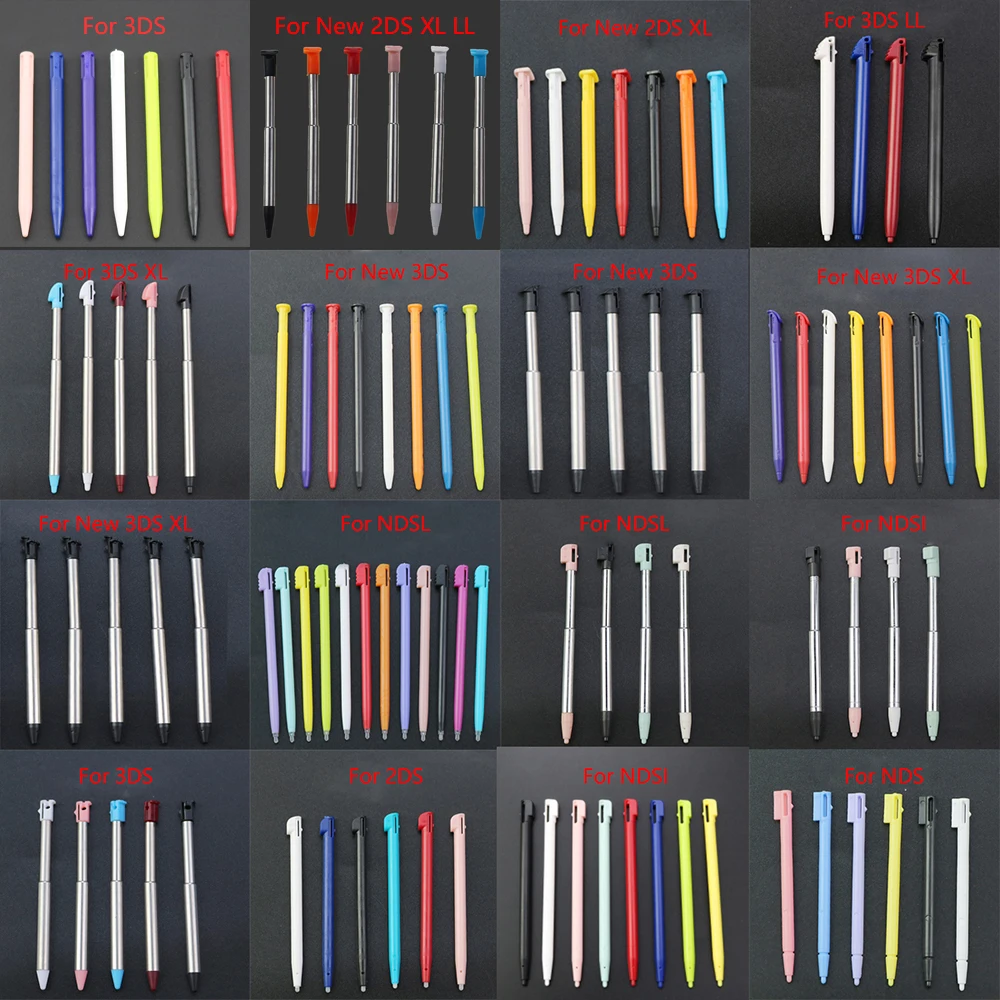 JCD lápiz óptico telescópico de Metal lápiz de pantalla táctil de plástico para NDSL NDSi WIIU 2DS 3DS XL LL nuevo 3DSXL 3DSLL 2DSLL 2DSXL