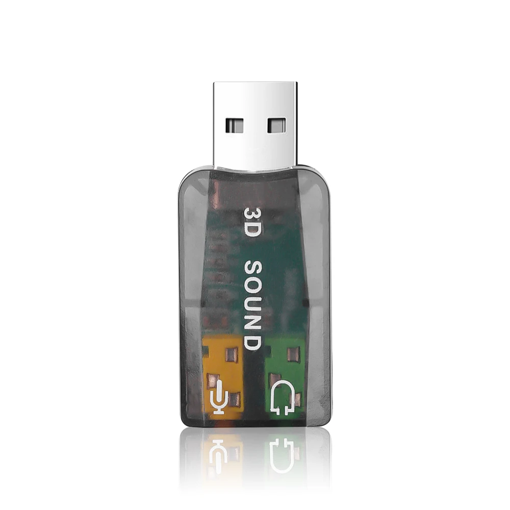 Tarjeta de sonido Usb 5,1 USB externo a Jack 3,5mm adaptador de Audio para auriculares micrófono tarjeta de sonido para Mac Win Compter Android Linux - imagen 2