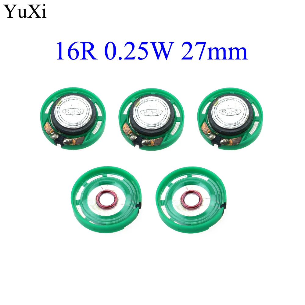 YuXi-minialtavoz ultradelgado, 16 Ohmios, 0,25 W, 0,25 W, 16R, diámetro de 27MM, 2,7 CM, grosor de 7MM