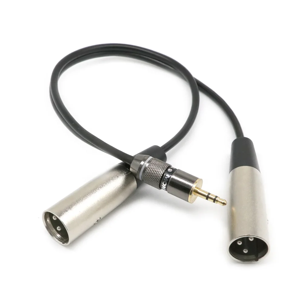 Cables 3,5mm 1/8 de alta calidad estéreo Mini Plug Jack a Dual XLR macho estéreo Breakout Cable 2018 nuevos Cables NM01 30cm - imagen 4