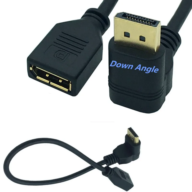 90 Degree UP  Down Elbow DP Line Male to Female 4K Patch Cord 1.2 HD Displayport Extension Cord 0.3m - imagen 4