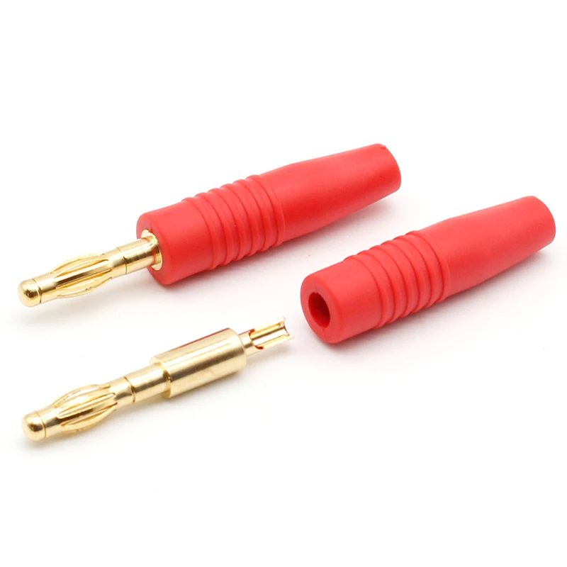 4 Uds nuevos enchufes de 4mm chapados en oro Cable de altavoz Musical Pin conectores de clavija de plátano - imagen 4