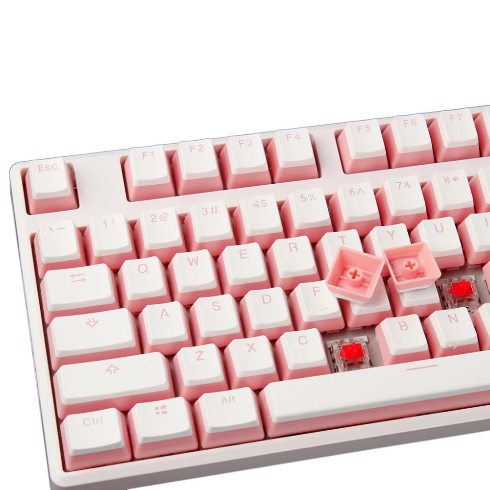 YMDK-Tapa de tecla para teclado mecánico MX, accesorio para Teclado mecánico de color café, amarillo y blanco, Doubleshot, no brillante, 104 PBT, OEM, 108 - imagen 3