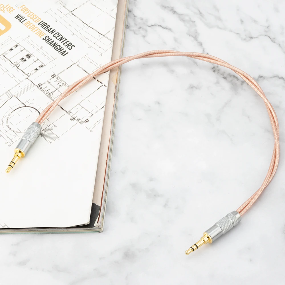 Pureline-Cable de Audio Hifi Chapado en plata, alta calidad, libre de oxígeno, 3,5 a 3,5mm, macho a macho, Cable auxiliar de altavoz