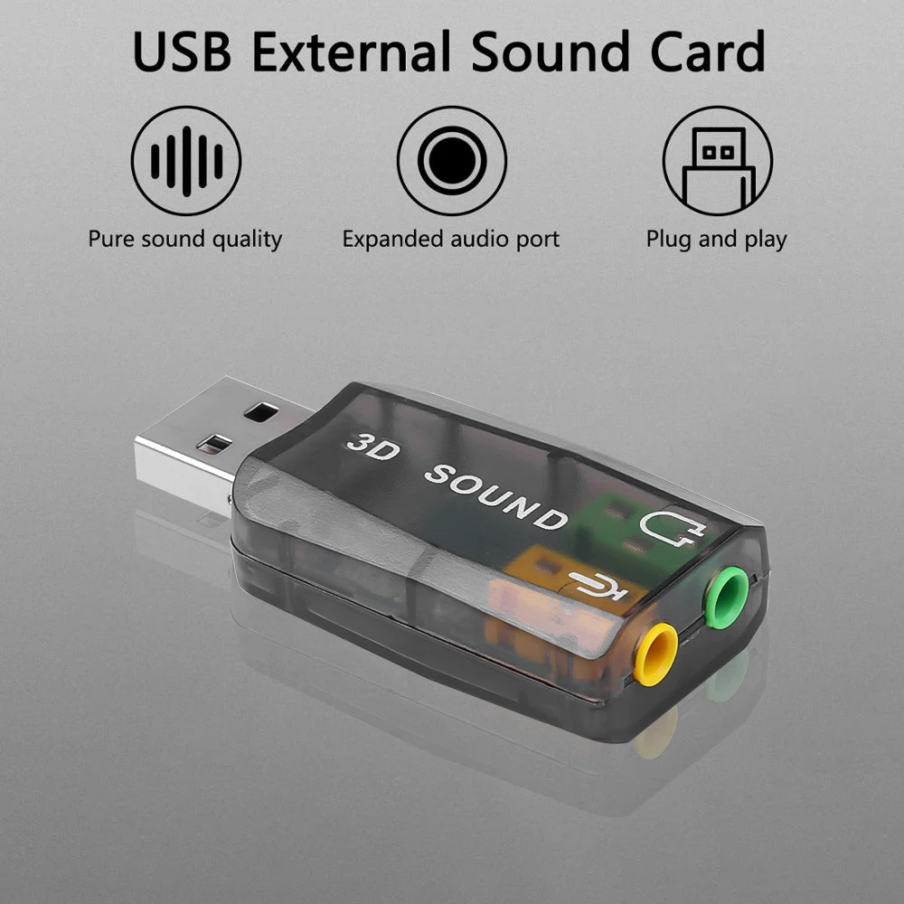 Tarjeta de sonido Usb 5,1 USB externo a Jack 3,5mm adaptador de Audio para auriculares micrófono tarjeta de sonido para Mac Win Compter Android Linux - imagen 5