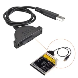 Adaptador USB a SATA II – Convertidor CD/DVD Portátil 13 Pines